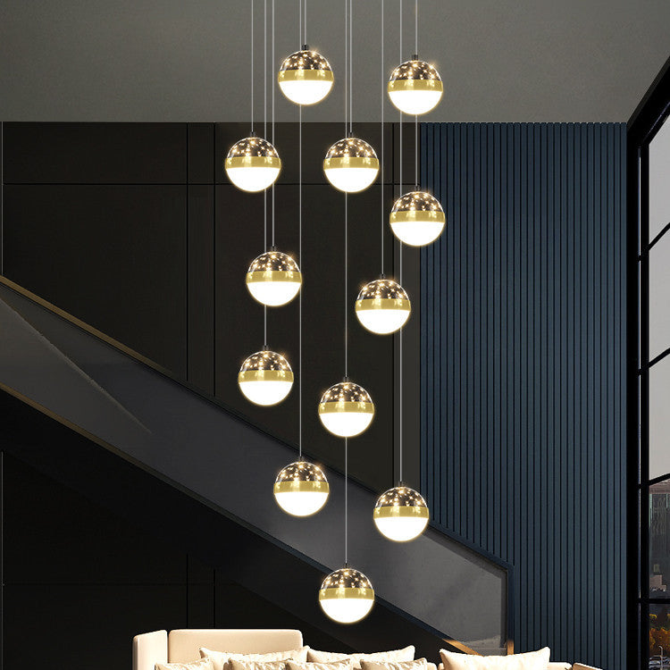 Nordic Luxury Duplex Staircase Chandelier