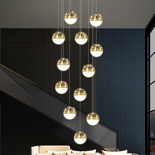 Nordic Luxury Duplex Staircase Chandelier